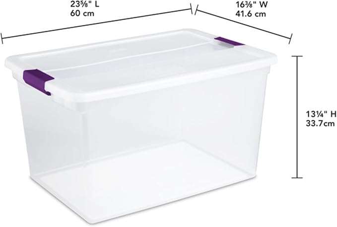 Sterilite 66 Qt ClearView Latch Storage Box, Stackable Bin - Image 3