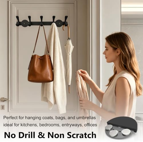 ULIBERMAGNET Strong Magnetic Double Hooks Rack, Heavy Duty Coat Magnetic Rack - Image 3