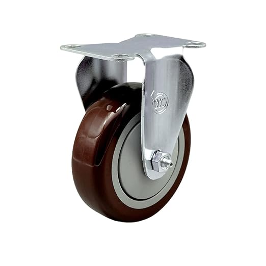 Service Caster Brand Replacement Caster for Uline Caster H-7448R - Stainless Steel Rigid Top Plate Caster with 4 Inch Maroon Polyurethane Wheel - Fits Carts and Platform Trucks H-3352