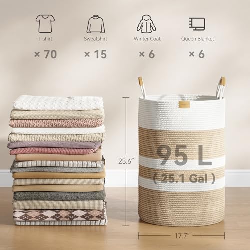 Nunsino 95L Striped Laundry Hamper - Image 4