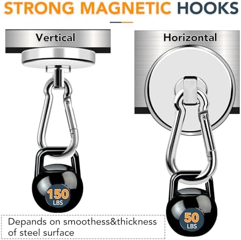 MIKEDE 150LB Magnetic Hooks Neodymium Magnets Heavy Duty - Image 2