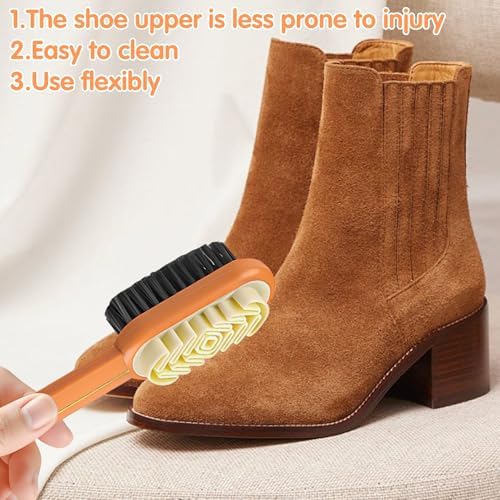 2-in-1 Orange Shoe Brush, Lazy Shoe Brush All-Round Cleaning Tool Soft Plastic - Image 4
