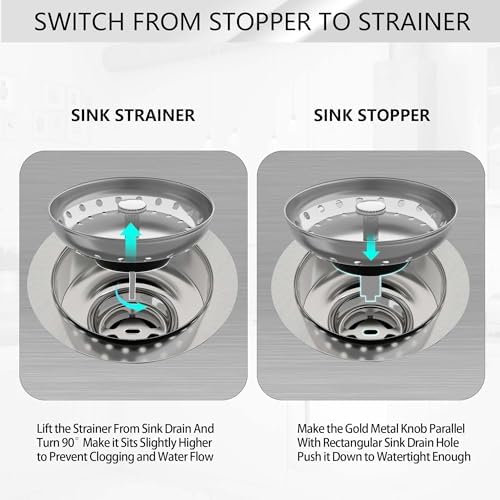 Kitchen Sink Drain 3-1/2 Inch Brushed Stainless Steel Sink Drain Strainer - Image 4
