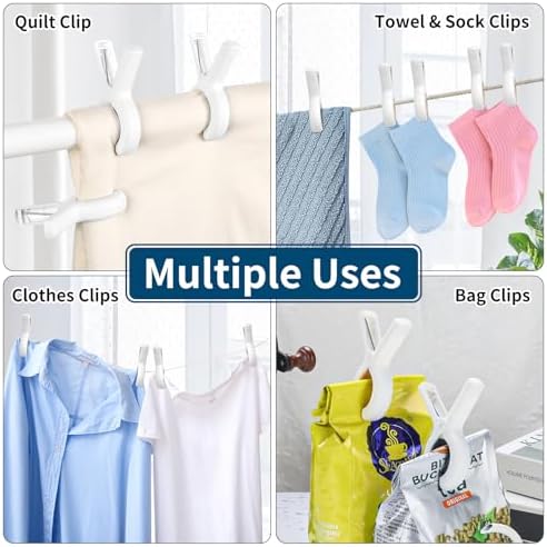 Senbowe 12 Pack Beach Towel Clips, Heavy Duty Plastic Clothes Pins, Windproof - Image 7