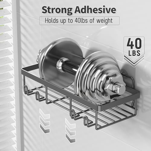 Liuoud 5 Pack Shower Caddy for Inside shower, Dark Grey Bathroom Storage - Image 4