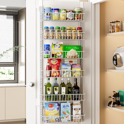 Delamu Adjustable Cabinet Door Organizer, 6-Tier Hanging Spice Rack Organizer by DELAMU