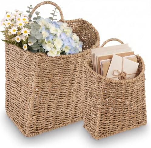 84ECO Set of 2 Seagrass Hanging Baskets by 84ECO