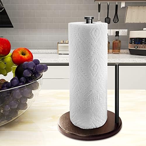 Wood Paper Towel Holder Countertop, Farmhouse Kitchen Paper Towel Holders Stand - Image 2