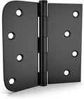 18 Pack goldenwarm 4in Black Door Hinges Interior Door Hinges Black Matte 4 x 4 Inch with Square & Round Corners, Iron Material