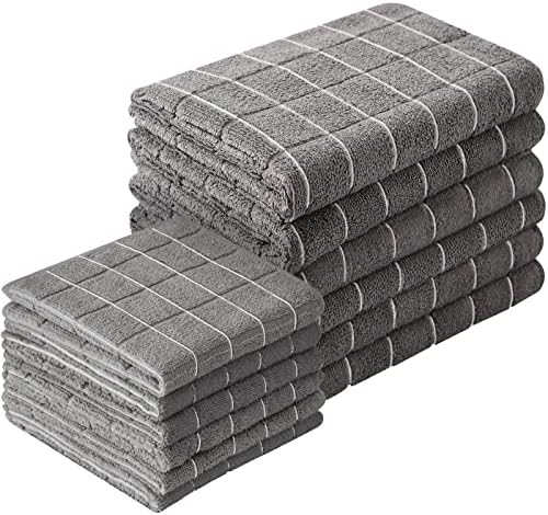 Puomue Microfiber Kitchen Towels and Dishcloths Set, 26 X 18 Inch and 12 X 12 by Puomue