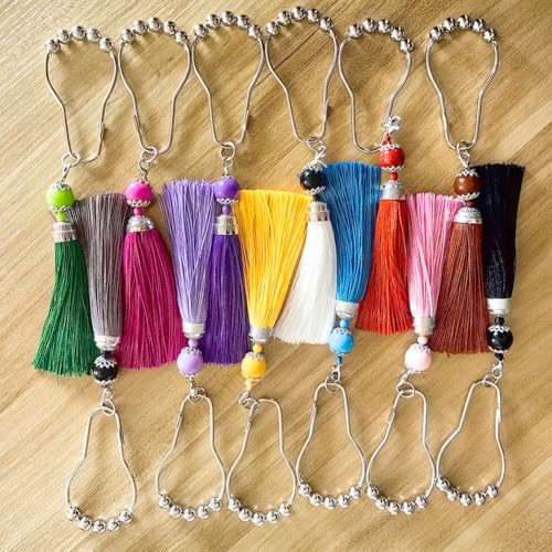 Boho Tassel Shower Curtain Hooks Set of 12 - Image 3