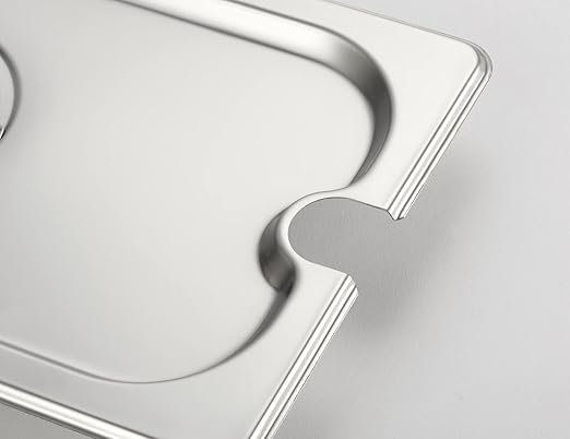 CURTA 6-Pack 1/3 Size Slotted Steam Table Pan Cover, Lid with Handle, NSF, Hotel Pan Cover, Catering Food Pan Cover