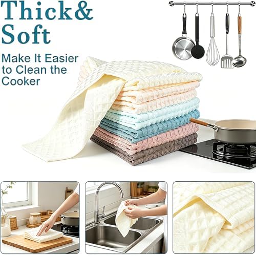 vfaejll Kitchen Towels Set 12 Pack, 100% Cotton Waffle Weave Dish Cloths & Dish - Image 4