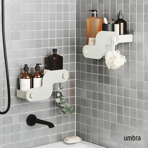 Umbra Nami Shower Caddy, Adhesive No Drill Bathroom, Ocean Sand - Image 2