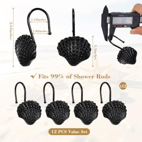 Metal Seashell Shower Curtain Hooks, Rust-Resistant Hooks - Image 3