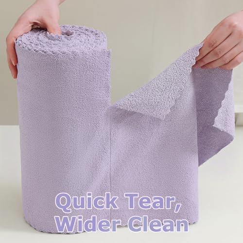 Jessy Home 80 Pack Microfiber Cleaning Cloth Roll Reusable Paper Towels 12"x12" - Image 5