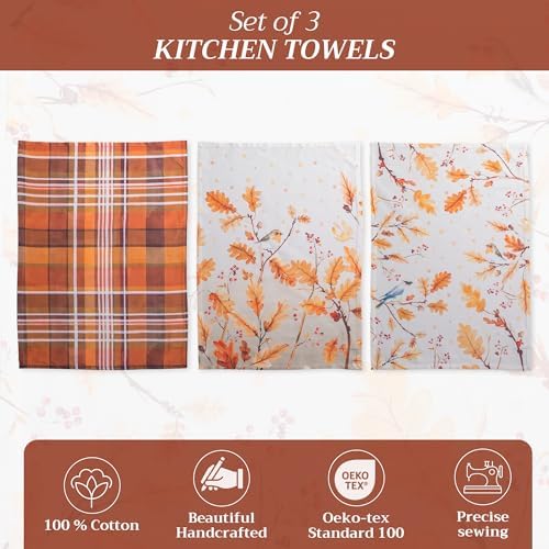 Maison d' Hermine Kitchen Towels Set of 3 Reusable 100% Cotton 27.50" x 20" - Image 2