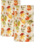 Miss Adola 150GSM Flour Sack Kitchen Towels Set of 2, Autumn Leaf by MissAdola