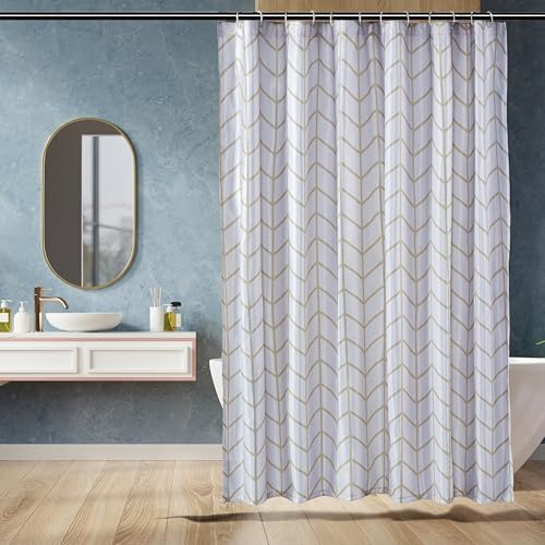 Amazon Basics Bathroom Shower Curtain, Water Resistant Fabric by AmazonBasics