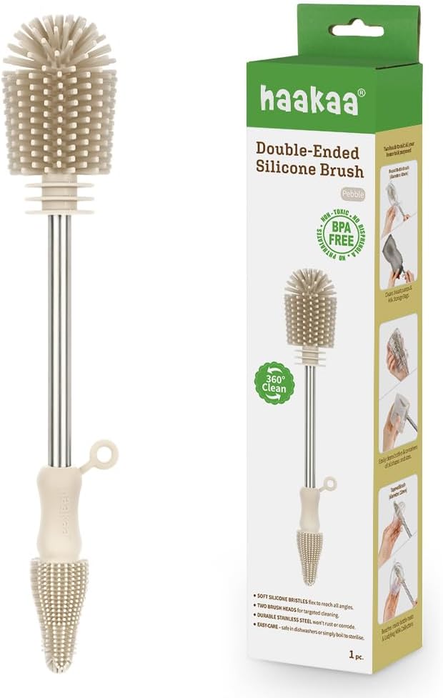 Haakaa Food-Grade Silicone Double-Ended Cleaning Brush | Household Cleaning by haakaa