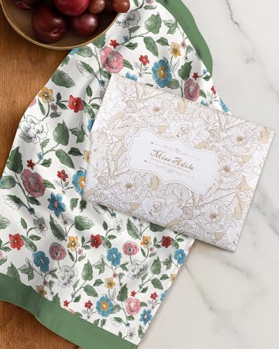 Miss Adola 2pcs Cotton Waffle Kitchen Towels, Vibrant Botanical - Image 6