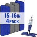 16.5" Microfiber Mop Pads Refills, 4 Pack Reusable Replacement Heads​​ by PANDAGRIP