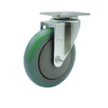 Service Caster Brand Replacement Caster for Uline Caster H-7449S - Stainless Steel Swivel Top Plate Caster with 5 Inch Green Polyurethane Wheel - Fits Carts and Platform Trucks H-6348