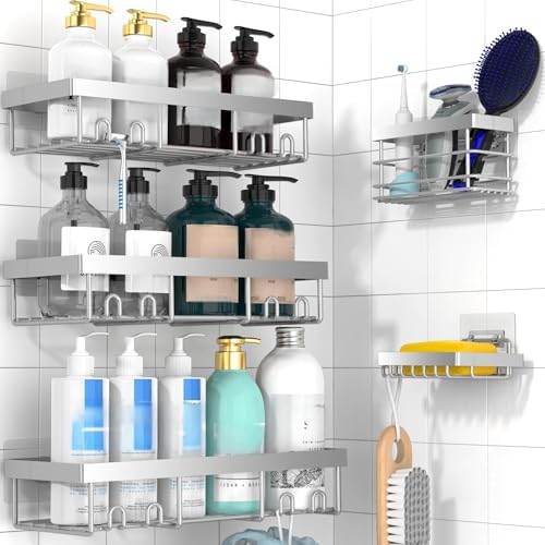 Moforoco Adhesive Shower Caddy Organizer Shelves Rack by MOFOROCO