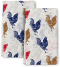 Rooster Chicken Kitchen Towels Set of 2 Farmhouse Dish Towel 16"x24" by Wovoto