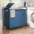 180L Laundry Sorter 3 Section, Rolling Laundry Basket by OLLDIDE