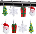 Christmas Shower Curtain Hooks, 12 Pieces, Shower Curtain Rings by Unknown