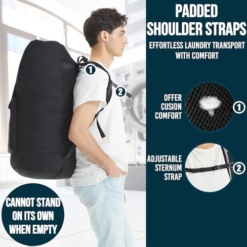 Laundry Backpack Bag, 115L Extra Large Laundry Bag - Image 3