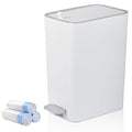 Small Bathroom Trash Can with Lid, 2.1 Gallon Slim Step Trash Can, Narrow by rejomiik