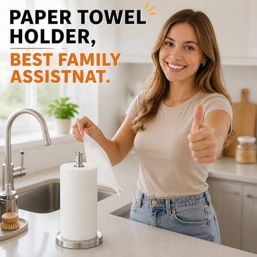 Paper Towel Holder Countertop, Standing Paper Towel Roll Holder - Image 7