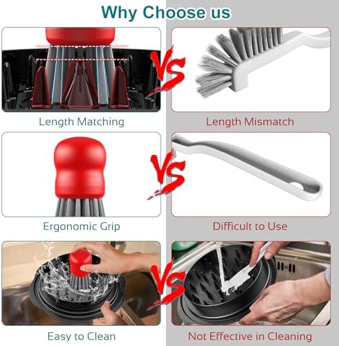 Mini Dish Brush for Cleaning Chicken Shredder, Long Bristles - Image 6