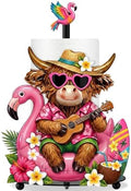 Chunful Hawaiian Flamingo Paper Towel Holder, Summer Flamingo Highland Cow by Chunful