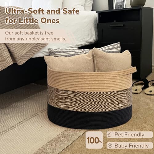 INDRESSME XXXLarge Woven Rope Blanket Basket Living Room - Image 6
