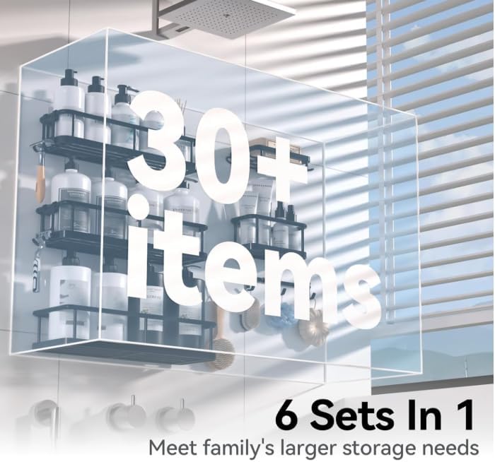 YASONIC Shower Caddy Adhesive, Rustproof Shower Organizer - Image 4