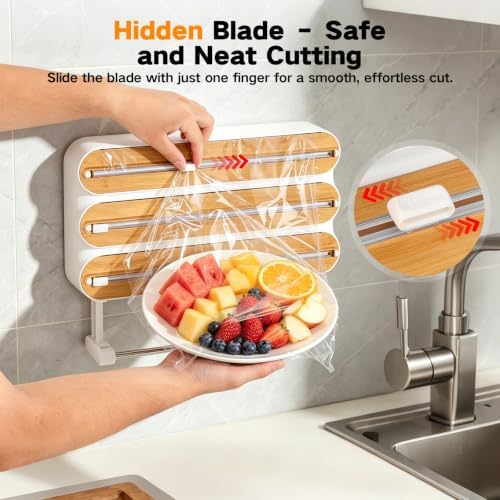 4-in-1 Wrap Dispenser with Cutter – Magnetic Kitchen Organizer - Image 6
