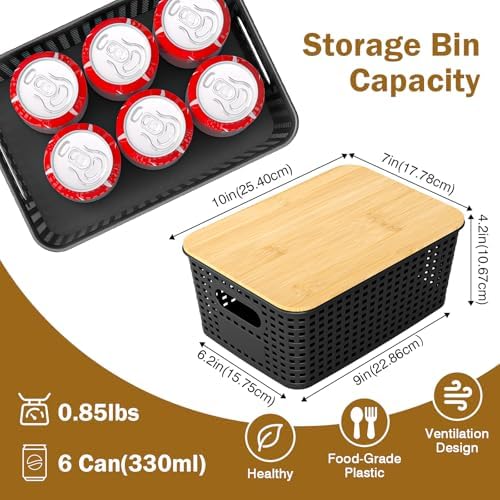 Stackable Storage Baskets: 8 Pack Plastic Baskets Bins - Image 2