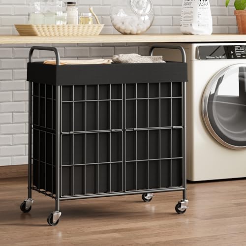 100L 2-Section Laundry Hamper - Image 2