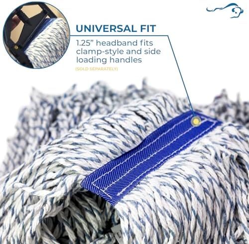 Kleen Handler Cut End Finish Mop Head Replacement, Universal Headband - Image 5
