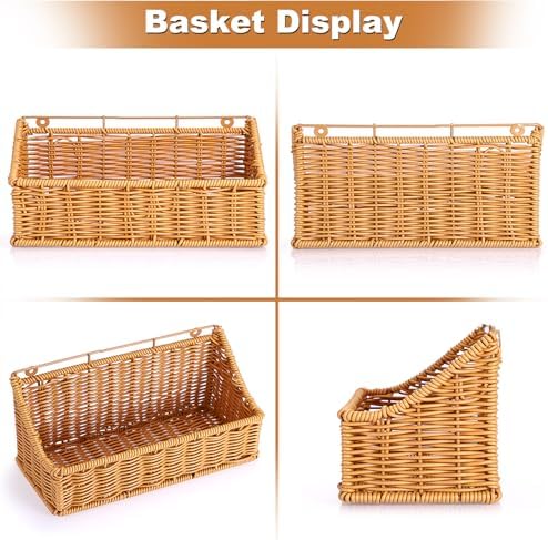 OwnMy 2PCS Plastic Wicker Hanging Basket Wall Mount Fruit Storage Baskets - Image 6