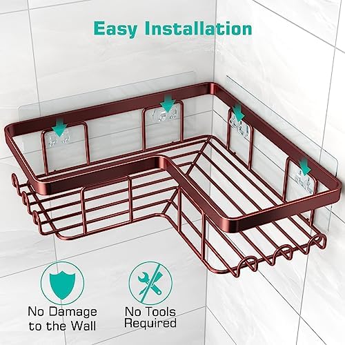 YASONIC Corner Shower Caddy, Rustproof Stainless Steel, No Drilling Wall - Image 5