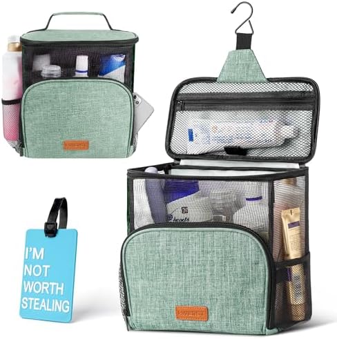 Hanging Toiletry Bag, Shower Caddy Tote Bag, Bath Organizer by HiVERST
