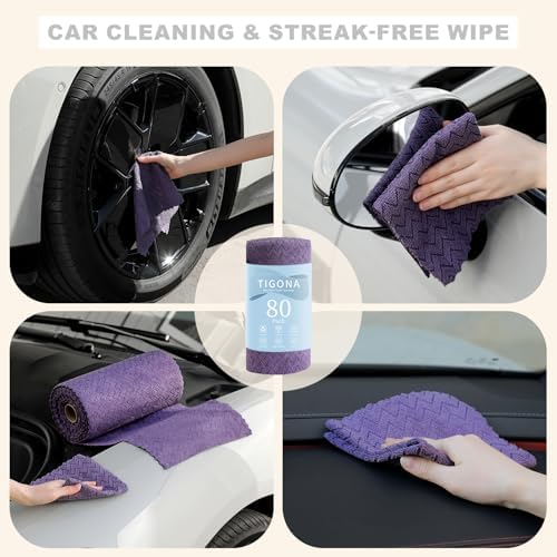 80 Pack Microfiber Cleaning Cloth Roll Reusable Paper Towels 12"x12" Tear Away - Image 6
