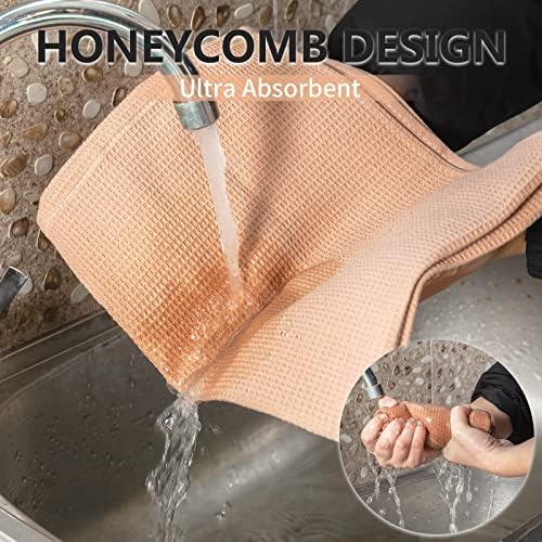 QUILTINA Dish Towels Set, 100% Cotton Waffle Weave Kitchen Towels 6 Pack - Image 3