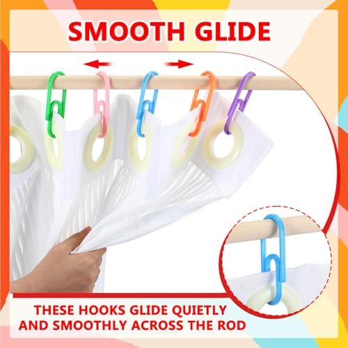 CroBlissful Rainbow Color 12 Pcs Jumbo Paper Clips Shower Curtain Hooks Rings - Image 2