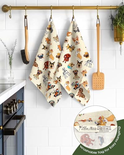 Miss Adola 150GSM Flour Sack Kitchen Towels Set of 2, Dog Lovers - Image 3