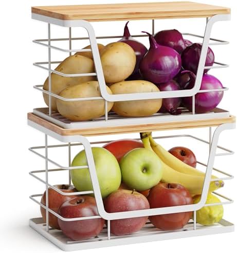 ALOCEO 2 Pack Potato and Onion Storage Bins, Large Trash Bag Holder Under Sink by ALOCEOWallHooksAdhesive